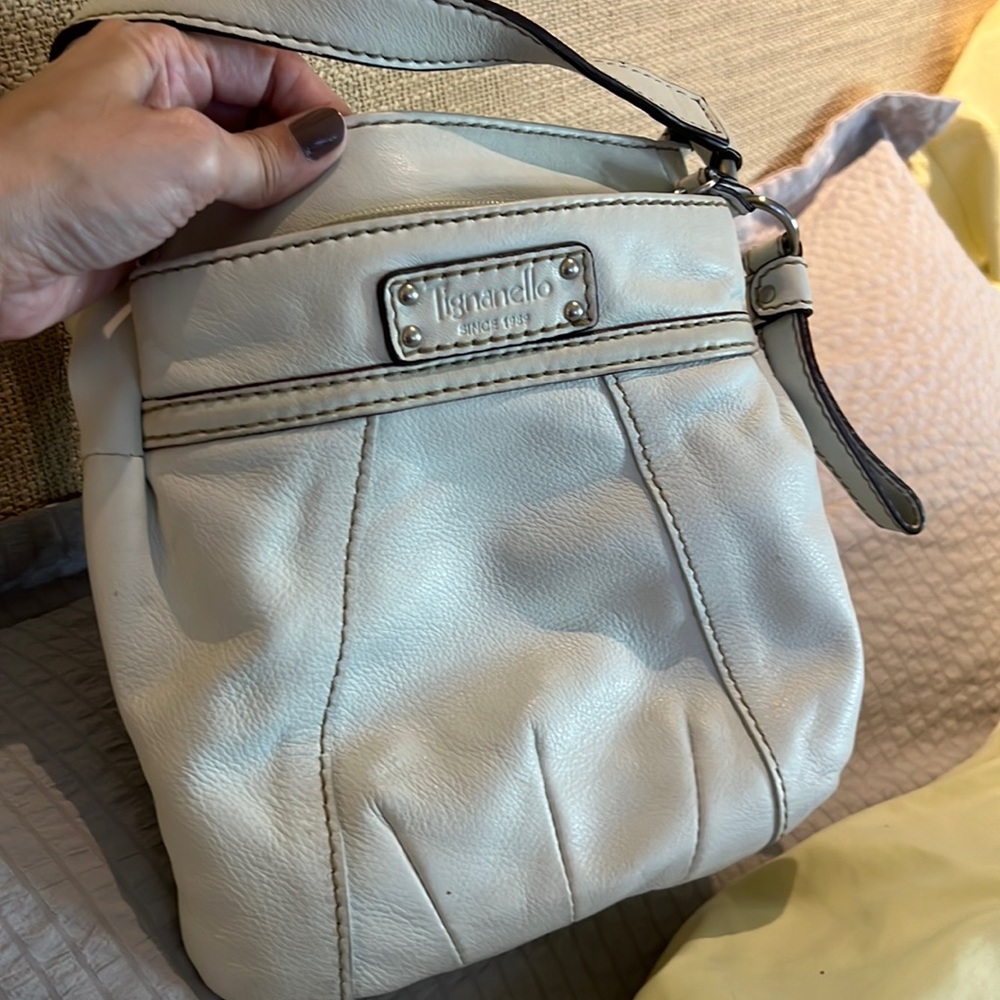 Off white crossbody leather purse